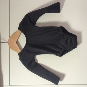 Leotard Boutique Baby Girl Black Long Sleeve Leotard 6-12 Months